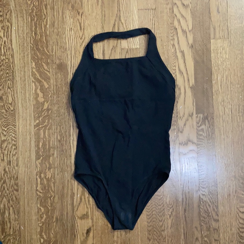 Black halter ballet leotard size medium